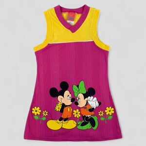 Vtg Disney Mickey & Minnie Mouse Tank Dress